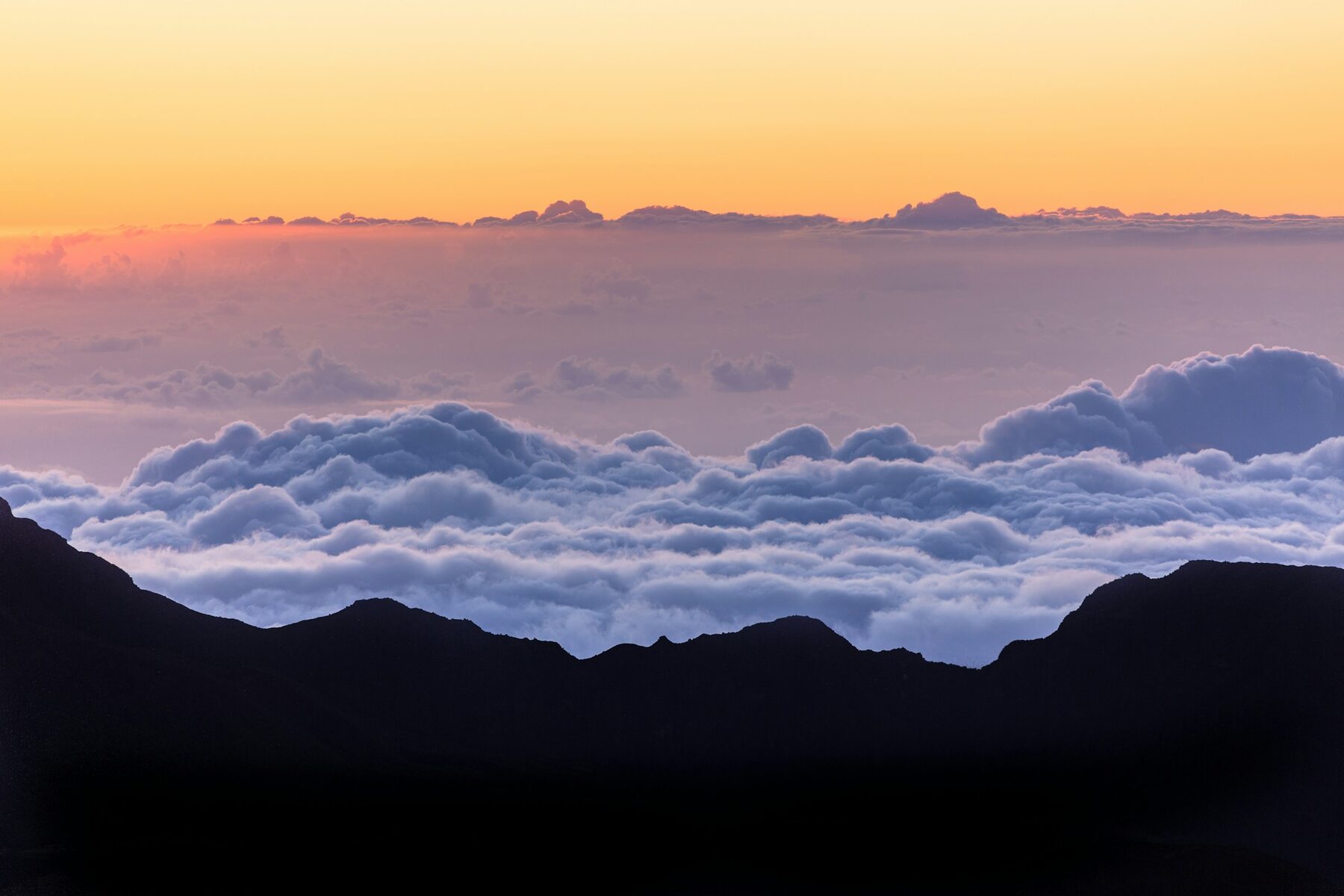 Pastel cloud ocean from the summit