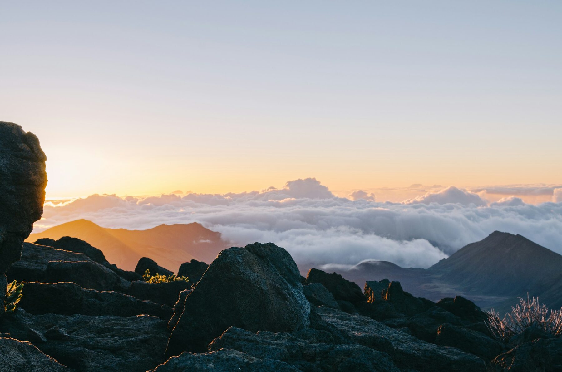 Summit rocks at golden hour